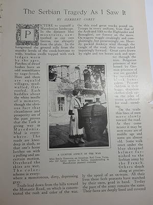 Seller image for Article: the Serbian Tragedy As I Saw It Pictured in Article: Miss Emily Simmons, an American Red Cross Nurse Who Did Heroic Service in Serbia, Masquerading in MacEdonian Peasant Costume. for sale by Hammonds Antiques & Books