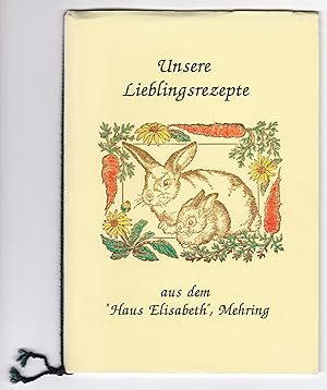 Bild des Verkufers fr Unsere Lieblingsretepte aus dem Haus Elisabeth, Mehring. Herausgeber: Berufsbildungszentrum Haus Elisabeth, Mehring des Caritasverbandes fr die Region Trier e.V., Ideen und Ausfhrung: Mitarbeiterinnen des BBZ Haus Elisabeth, Erschienen: September 1996, 1. Auflage: 250 Stck. Mit einfachen Zeichnungen illustriert! zum Verkauf von GAENSAN Versandantiquariat