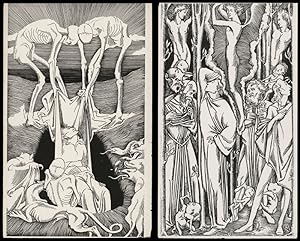 Walpurgisnachtstraum und Grablegung. Zwei Holzschnitte aus: Faust-Wirklichkeiten Mappenwerk mit 4...