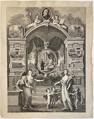 Antique print, etching and engraving | Print illustrating the Lutheran generosity / Zinneprent op...