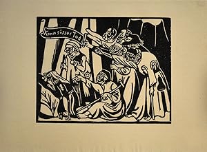 Aus dem Camposanto (Komm süßer Tod). [1922]. [Original-Holzschnitt / original woodcut].