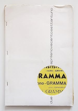 Gramma n. 2/1971 Bollettino trimestrale di cultura contemporanea Lecce Miccini