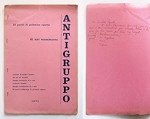 Antigruppo di Nat Scammacca Autografato 1971 21 punti di polemica aperta