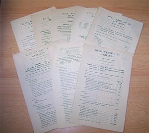 COLLECTION OF ORIGINAL WORLD WAR 1 MINE WARNINGS TO MARINERS PAMPHLETS