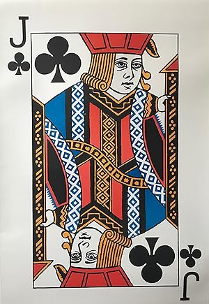1967 Original Vintage Playing Card Poster - Jack of Clubs (Linen-backed)