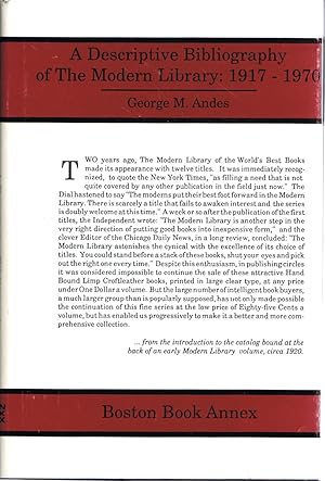 Descriptive Bibliography of the Modern Library: 1917-1970