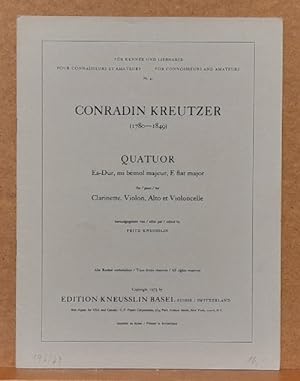 Immagine del venditore per Quatuor Es-Dur, mi bemol majeur, E flat major fr Clarinette, Violon, Alto et Violoncellle (Hg. Fritz Kneusslin) venduto da ANTIQUARIAT H. EPPLER