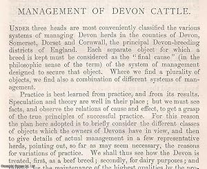 Bild des Verkufers fr Management of Devon Cattle. An original article from the Journal of the Royal Agricultural Society of England, 1893. zum Verkauf von Cosmo Books