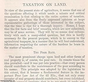 Image du vendeur pour Taxation on Land. An original article from the Journal of The Royal Agricultural Society of England, 1893. mis en vente par Cosmo Books