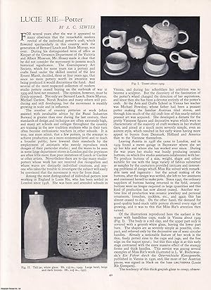 Seller image for Lucie Rie: Potter. An original article from Apollo, International Magazine of the Arts, 1954. for sale by Cosmo Books