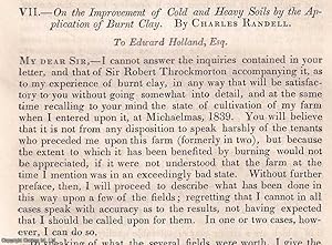 Seller image for The Improvement of Cold & Heavy Soils by the Application of Burnt Clay. An original article from the Journal of the Royal Agricultural Society of England, 1845. for sale by Cosmo Books