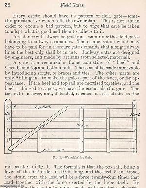 Seller image for Field Gates in Agricultual Land : Warwickshire ; Gloucestershire & Oxfordshire. An original article from the Journal of the Royal Agricultural Society of England, 1893. for sale by Cosmo Books