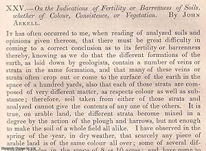 Seller image for The Indications of Fertility or Barrenness of Soils, whether of Colour, Consistence, or Vegetation. An original article from the Journal of the Royal Agricultural Society of England, 1845. for sale by Cosmo Books