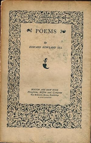 Imagen del vendedor de Poems By Edward Rowland Sill a la venta por UHR Books