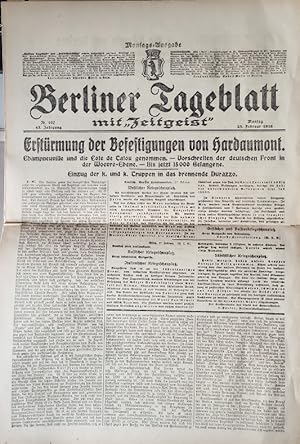 Berliner Tageblatt, mit Beiblatt "Zeitgeist", Nr. 107, 45. Jg., Montag, 28. Februar 1916.