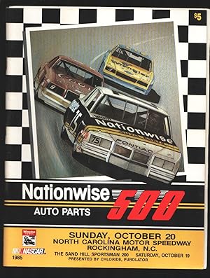 North Carolina Motor Speedway NASCAR Race Program 10/20/1985-Rockingham NC-Nationwise 500--Richar...