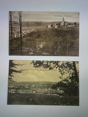 Imagen del vendedor de Marienberg i. Westerwald - Gesamtansicht / Von der Rodelbahn gesehen. Zusammen 2 Ansichtskarten a la venta por Celler Versandantiquariat
