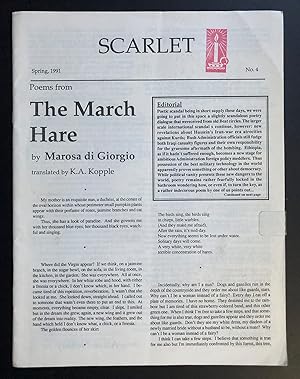 Bild des Verkufers fr Scarlet 4 (No. 4, Spring 1991) zum Verkauf von Philip Smith, Bookseller