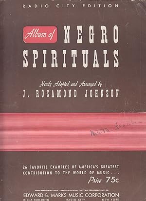 Image du vendeur pour Album Of Negro Spirituals mis en vente par Beasley Books, ABAA, ILAB, MWABA