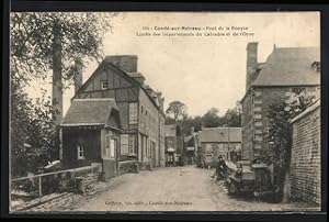 Seller image for Carte postale Cond-sur-Noireau, Pont de la Rocque, Limite des Departements du Calvados et de l`Orne for sale by Bartko-Reher