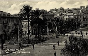 Bild des Verkufers fr Ansichtskarte / Postkarte Syra Siros Syros Griechenland, Place Miaoulis zum Verkauf von akpool GmbH