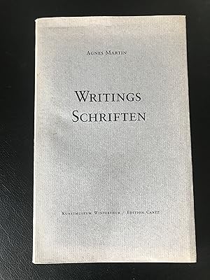 Bild des Verkufers fr Agnes Martin : Writings / Schriften (German/English) zum Verkauf von Antiquariat UEBUE