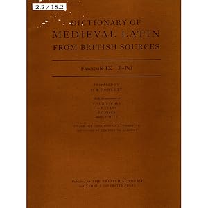 Seller image for Dictionary of Medieval Latin from British Sources: Fascicule IX P-Pel for sale by avelibro OHG