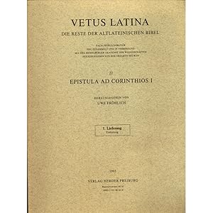 Image du vendeur pour Vetus Latina 22: Epistula Ad Corinthios I 1. und 2. Lieferung: Einleitung in 2 Teilen mis en vente par avelibro OHG