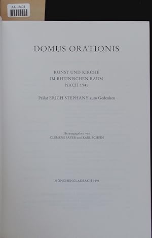 Bild des Verkufers fr Domus orationis. zum Verkauf von Antiquariat Bookfarm