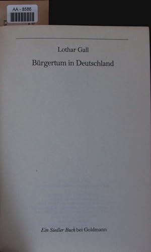 Bild des Verkufers fr Brgertum in Deutschland. zum Verkauf von Antiquariat Bookfarm