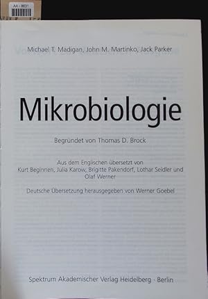 Bild des Verkufers fr Mikrobiologie. zum Verkauf von Antiquariat Bookfarm