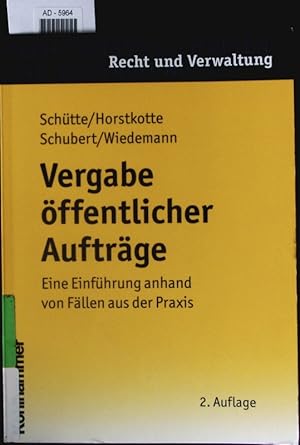 Seller image for Vergabe ffentlicher Auftrge. for sale by Antiquariat Bookfarm