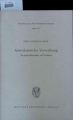 Bild des Verkufers fr Amerikanische Verwaltung. AA-6018. Band 15 zum Verkauf von Antiquariat Bookfarm