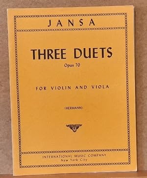 Bild des Verkufers fr Three Duets Opus 70 for Violin and Viola (Hermann) zum Verkauf von ANTIQUARIAT H. EPPLER