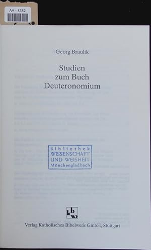 Seller image for Studien zum Buch Deuteronomium. for sale by Antiquariat Bookfarm
