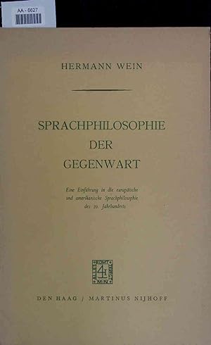 Bild des Verkufers fr Sprachphilosophie der Gegenwart. AA-6627 zum Verkauf von Antiquariat Bookfarm