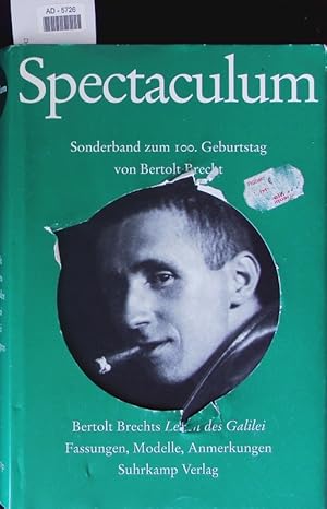 Bild des Verkufers fr Spectaculum. Sonderband B. Brecht. zum Verkauf von Antiquariat Bookfarm