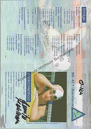 Original Autogramm Annika Mehlhorn Schwimmen /// Autogramm Autograph signiert signed signee