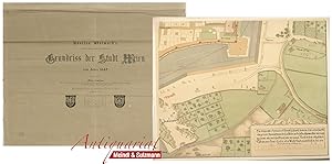 Bild des Verkufers fr Grundriss der Stadt Wien vom Jahre 1547. "Die frstlich Stat wien in Osterreich wie Sy in Irem umbschwaif oder zarg beslossn. aus Recht Geometrusches Mass ind grundt nidergelegt und gerissn . durch mich M. Bonifacius Wolmuet Stainmetz brg zu Wienn Anno dni Im 1547". (Herausgegeben durch den Alterthums-Verein zu Wien im Jahre 1857 und 1858). zum Verkauf von Antiquariat MEINDL & SULZMANN OG