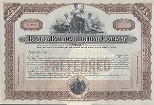 Seller image for Boston Railroad Holding Company Preferred stock certificate unissued 1909 for sale by The Jumping Frog