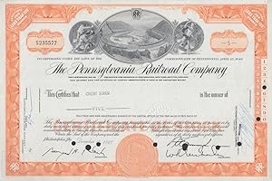 Seller image for Pennsylvania Railroad stock certificate 5-shares 1967 for sale by The Jumping Frog