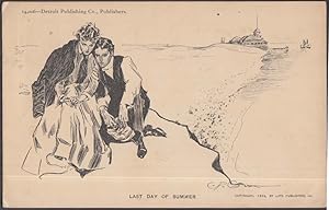 Image du vendeur pour Pretty Girl postcard Last Day of Summer sad couple at shore by C D Gibson 1905 mis en vente par The Jumping Frog
