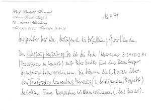Immagine del venditore per Eigenh. Brief mit Unterschrift. venduto da Kotte Autographs GmbH