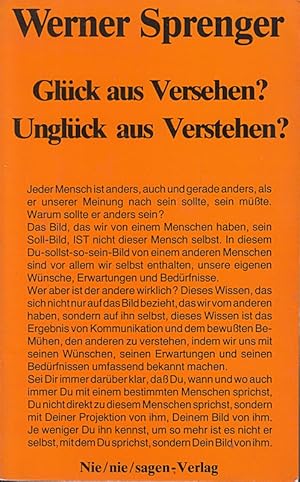 Immagine del venditore per Glck aus Versehen? Unglck aus Verstehen?: Lyrik und Prosa venduto da Die Buchgeister