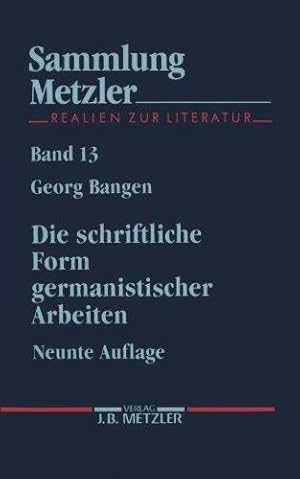 Bild des Verkufers fr Die schriftliche Form germanistischer Arbeiten: Empfehlungen fr die Anlage und zum Verkauf von Die Buchgeister