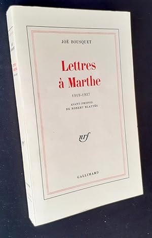 Lettres à Marthe 1919-1937 -