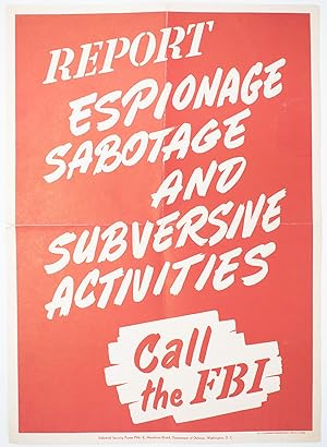 Report Espionage Sabotage and Subversive Activities - Call the FBI