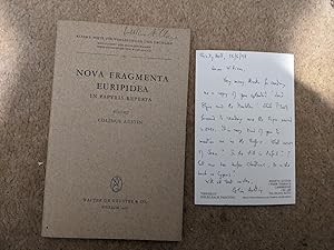 Seller image for Nova fragmenta euripidea in papyris reperta + signed note for sale by rarebooksetc