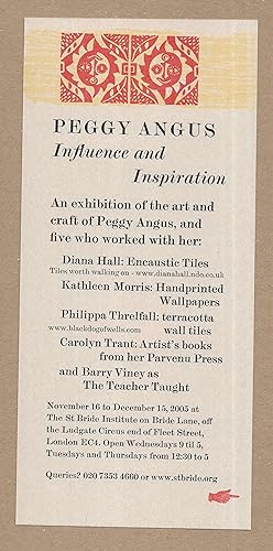 Imagen del vendedor de Peggy Angus - Influence and Inspiration [Exhibition Invitation] (Grey card) a la venta por The Bookshop at Beech Cottage
