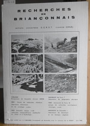 Imagen del vendedor de Recherches en Brianconnais. Actions concertes D.G.R.S.T. (comit GRNR et al.). a la venta por Versandantiquariat Trffelschwein